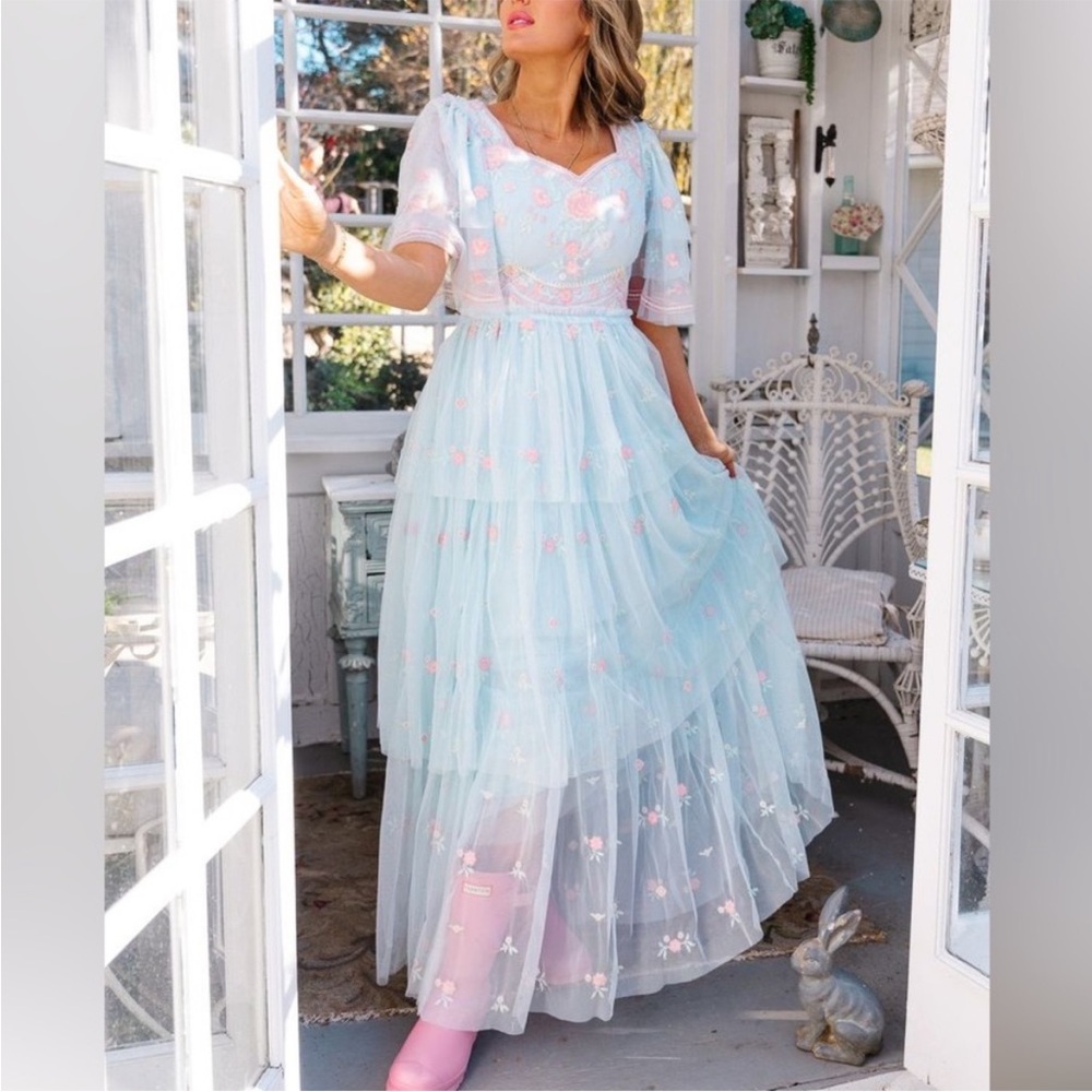 NWT Ivy city Chantilly dress lace princess blue Cinderella 3x